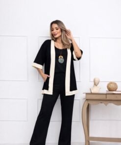 Conjunto Cardigan e Blusa
