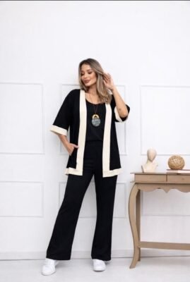 Conjunto Cardigan e Blusa