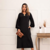 Vestido Midi Manga Longa Soltinho Festa